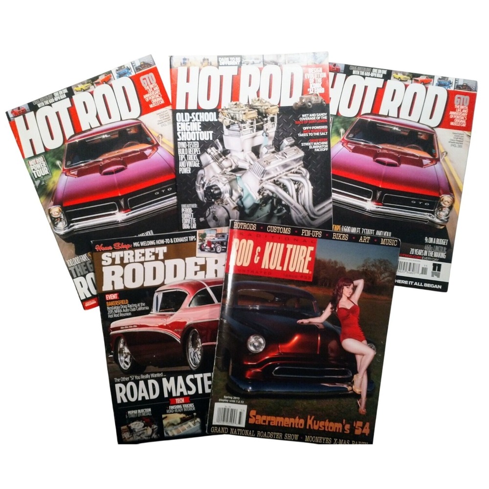Lot of 5 Hot Rod Street Rodder Rod & Kulture Magazines 2013-2017 Muscle Cars